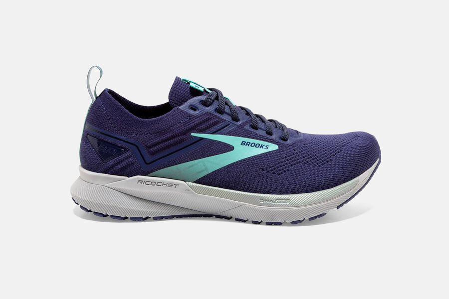 Brooks Ricochet 3 Road Loopschoenen Dames - Paars/Turquoise - 762893CGO